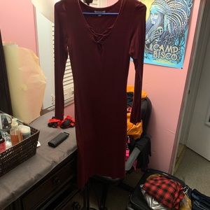 Long Red Knit Dress